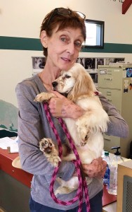 Sue Ellen Benson with her adopted dog Bonnie august 2016