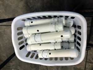 pvc pipes in basket