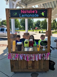 The three musketeers who raised money to buy food and other gifts for the County Shelter animals: Hayden Collum, 8; Colton Collum, 6; and Natalie Tyler, 8. 