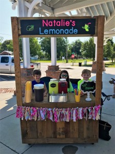 The three musketeers who raised money to buy food and other gifts for the County Shelter animals: Hayden Collum, 8; Colton Collum, 6; and Natalie Tyler, 8.