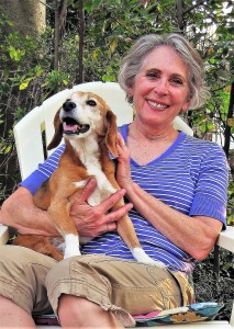 Nancy Wagner and  Benny, relaxing at home. 