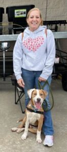 Amy volunteering at an adoption event.